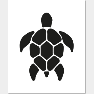 black sea turtle Posters and Art